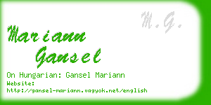 mariann gansel business card